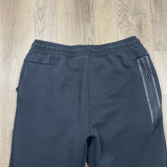 Nike Tech Fleece Jogger Pants Mens Large Black Tapered Cuffed Zip Pocket Swoosh - Picture 8 of 12